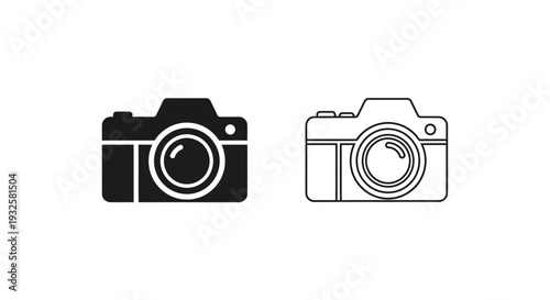 Minimalist cameras vector icons set Vector