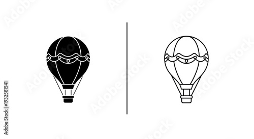 Hot air balloon vector icons Vector