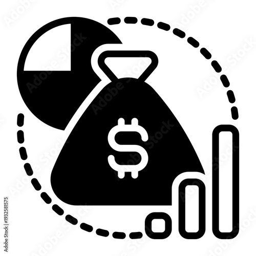 Revenue icon, glyph icon style