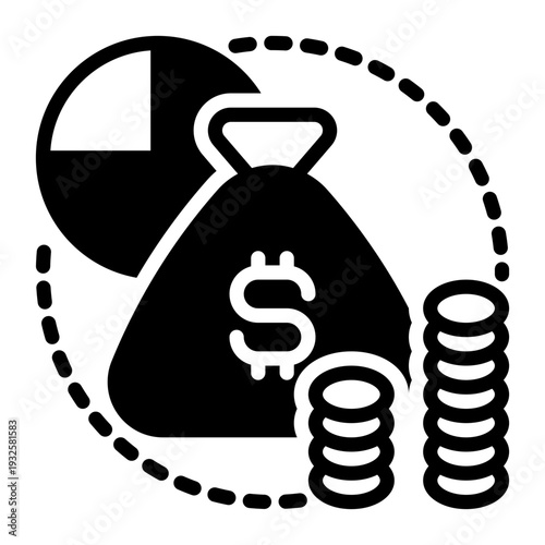 Invest icon, glyph icon style