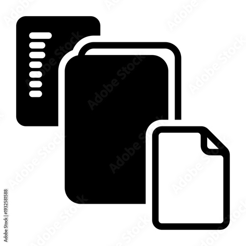 Paper icon, glyph icon style
