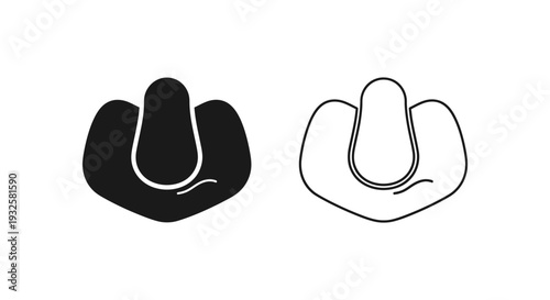 Hand gestures, thumbs up icons, black and white vector graphics, communication symbols