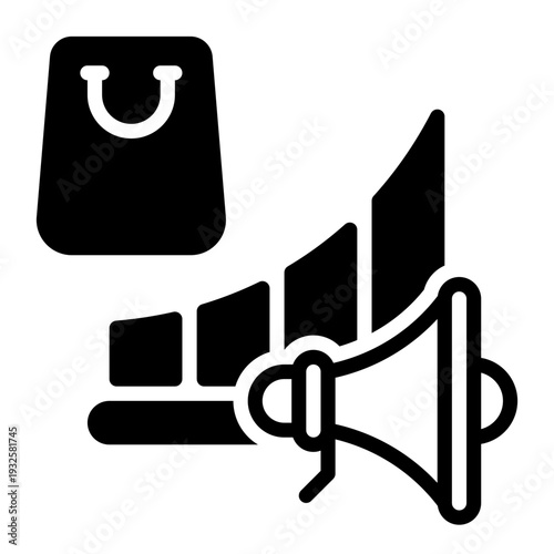Marketing icon, glyph icon style