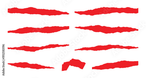 Wallpaper Mural Collection of vibrant red torn paper edges and claw scratch vector elements for bold, edgy, and creative graphic design projects. Torontodigital.ca