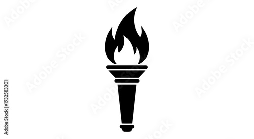 A simple black torch icon on a white background, symbolizing light and guidance.