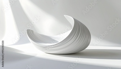 Minimalist White Ceramic Bowl in Sunlight - A Study in Form and Shadow.
