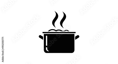 Steaming hot pot with rising vapor