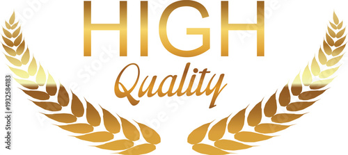High quality logo with golden laurel wreaths and text