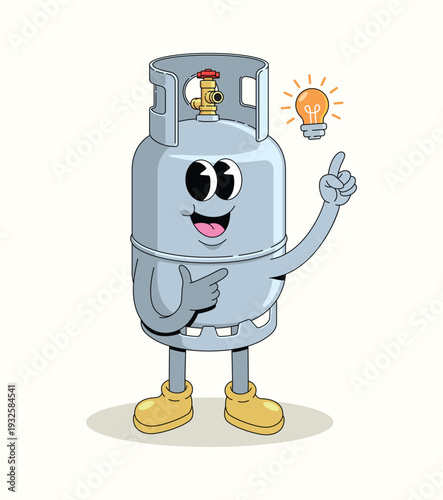 gas cylinder idea groovy cartoon illustration