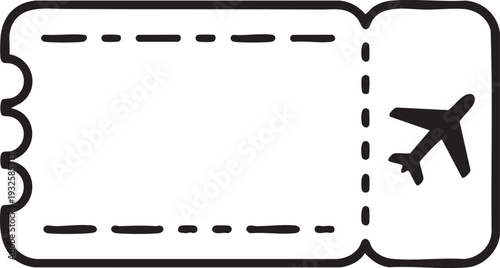 Airplane Ticket Icon Simple Vector Illustration