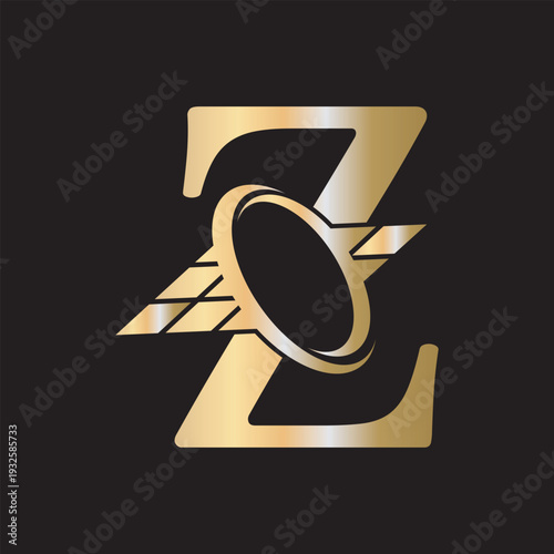 Initial Solar Logo combine with letter Z vector template