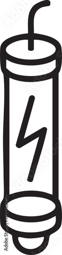 Electrical Fuse with Lightning Bolt Symbol Vector Icon