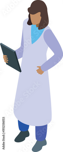 Young medical intern using tablet, managing patient information, showcasing healthcare technology and digitalization in modern medicine