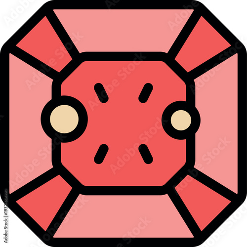 Pink gemstone with intricate facets creating a captivating sparkle, perfect for luxury and jewelry designs