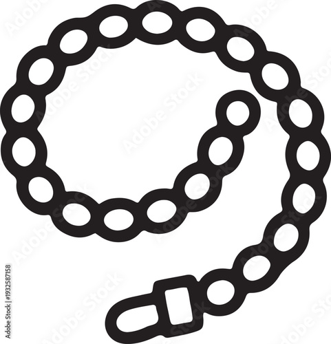 Chains link elements simple line icon spiral shape strong connection vector illustration