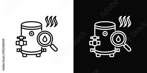 Water Heater Icon In Black And White Style
