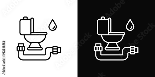 Toilet Installation Icon In Black And White Style