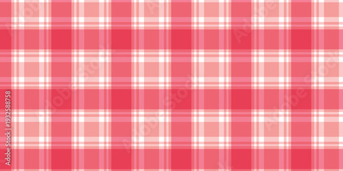 Red plaid pattern. Fall or Thanksgiving textile pattern for tablecloths, picnic blankets, basket napkins, shirts, or handkerchiefs. Cotton, linen, or flannel design. Flat vector illustration.