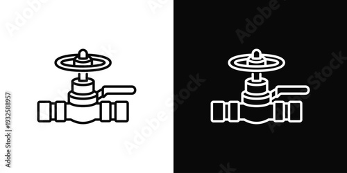 Main Water Shutoff Icon In Black And White Style
