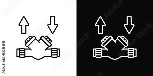 Backflow Prevention Icon In Black And White Style
