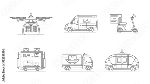 Innovations in Transport: This graphic showcases the future of travel with futuristic transport modes, emphasizing the seamless movement of goods and people. 