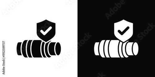 Pipe Insulation Icon In Black And White Style