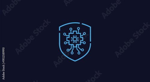 Cyber Security Shield with Integrated Microchip Technology.