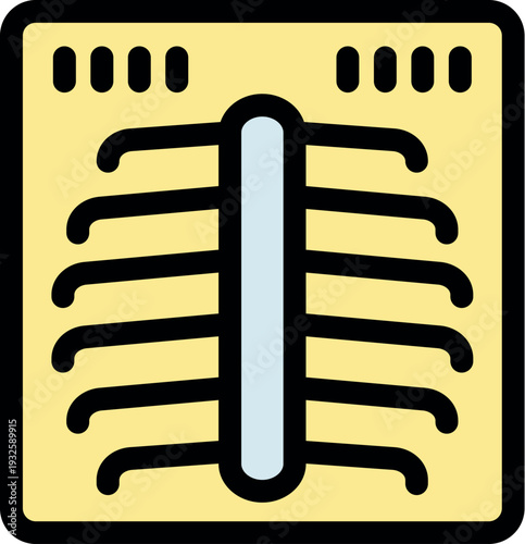 Radiography image displaying human thorax bones for diagnostic purposes in healthcare