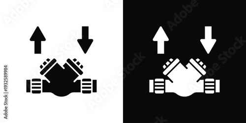 Backflow Prevention Icon In Black And White Style