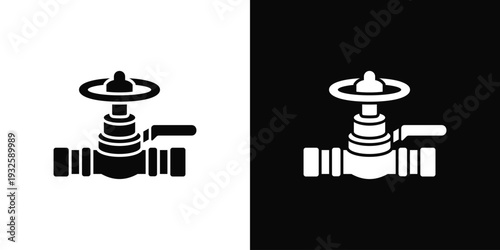Main Water Shutoff Icon In Black And White Style