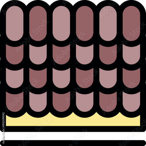 Interlocking roof tiles creating seamless pattern, providing protection and insulation for house top
