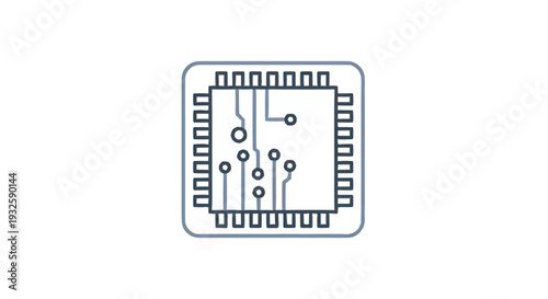 Detailed illustration of a microchip circuit board with intricate pathways.