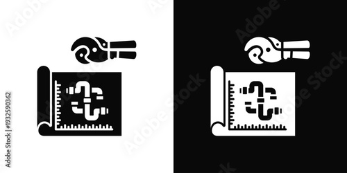 Construction Site Plumbing Icon In Black And White Style
