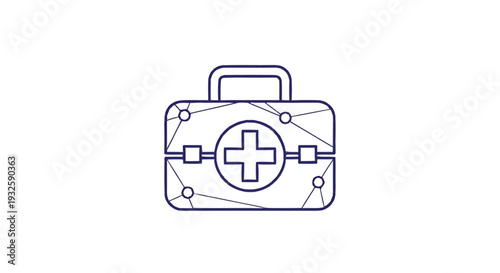 Digital First Aid Kit Icon Representing Medical Technology Innovation.