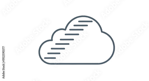 Cloud with Stairs Icon Representing Cloud Computing Progress.