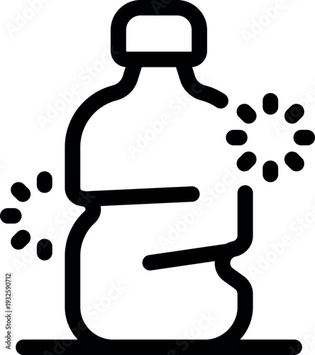 Empty plastic bottle being squeezed for recycling purposes, promoting sustainability and waste reduction