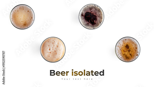 Photos Glass of dark beer on white background