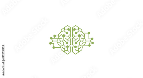 Digital Brain Illustration Representing Artificial Intelligence and Technology.