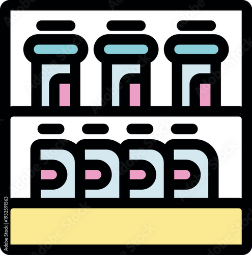 Refrigerator storing medical samples and test tubes in a clinical laboratory