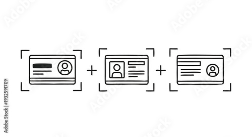 Identification Cards Scanning Process Visual Representation.