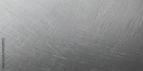 Scratched Metal Texture Background, Brushed Steel Surface with Fine Lines, Industrial Material, Silver Grey Backdrop