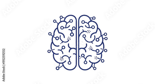 Digital Brain Network Artificial Intelligence Concept.