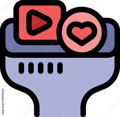 Sales funnel filling with online videos and likes, converting them into leads and customers