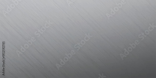Brushed metal texture background with diagonal lines and gradient light, cool silver gray tone for modern design projects.