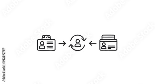 Identity Card Exchange and Data Transfer Concept.