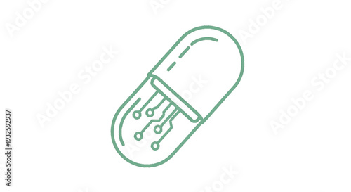 Digital Pill with Integrated Circuit Technology Concept.