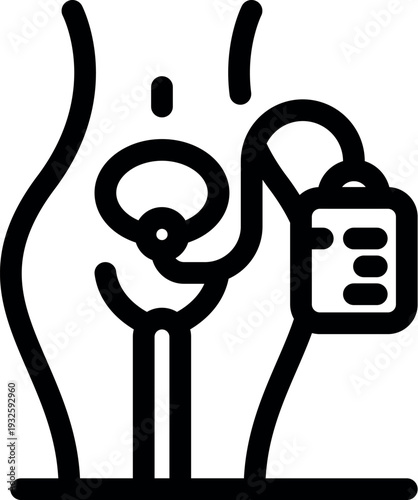 Gynecologist using a medical device during a uterus examination, checking results on a chart