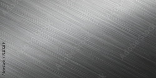 Silver brushed metal background with distinct diagonal scratches and a subtle light gradient, perfect for technology or industrial themes.