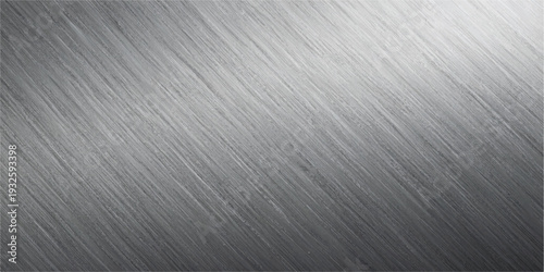 Detailed brushed metal background with linear texture and subtle highlights, providing a cool, industrial metallic surface.