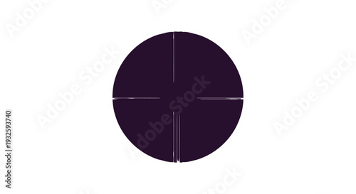 Dark Purple Circle with Crosshairs Overlay.
